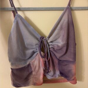 Women's Purple Tie-Dye Crop Top